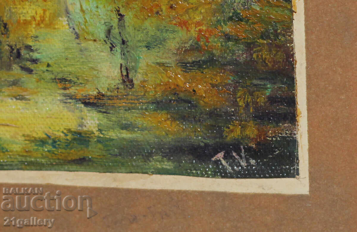 Oil paintings / landscape church / signed - 7 Oil paintings / landscape church / signed - 7