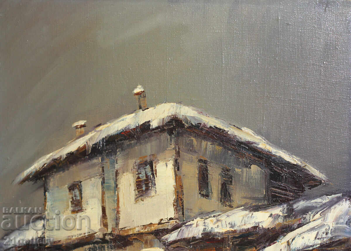 Delivery of Lyubomir Doychev / Oil paints / Winter landscape with a house