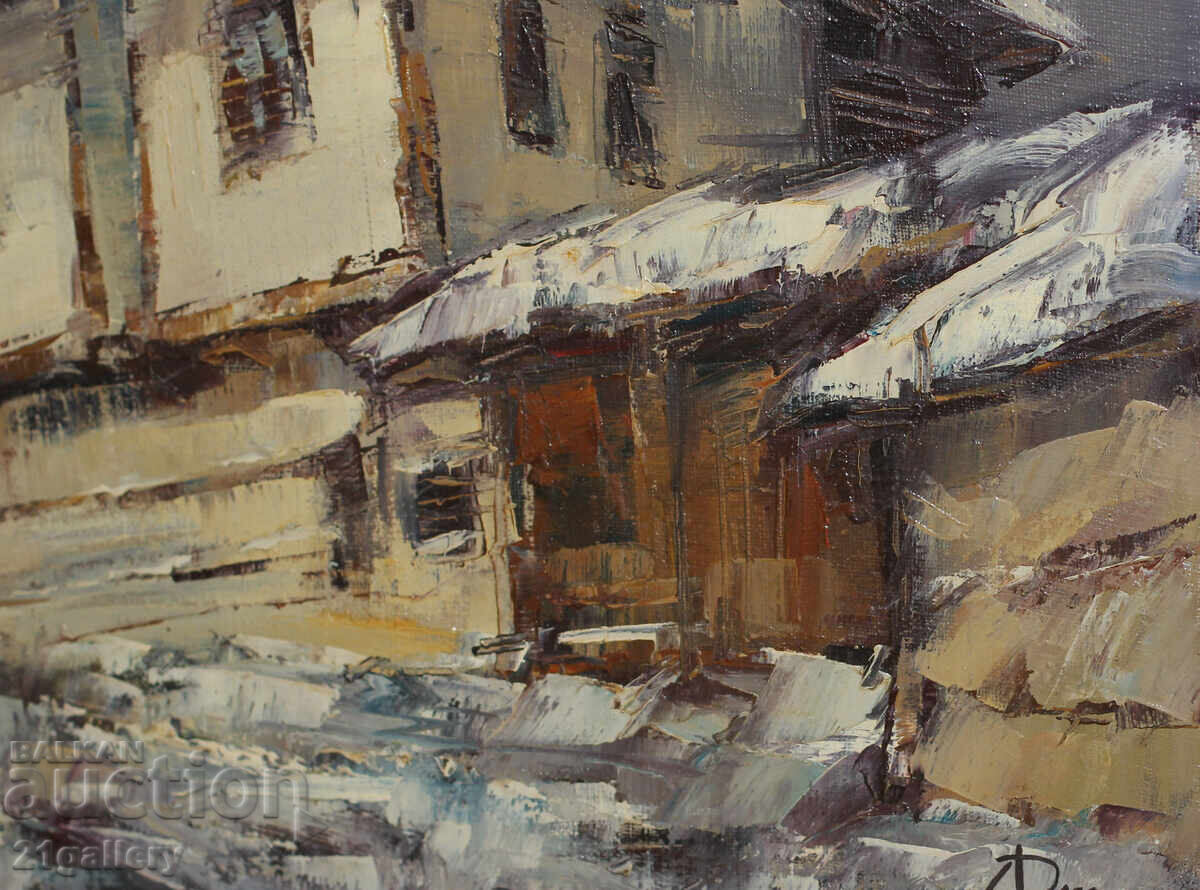 Lyubomir Doychev / Oil paints / Winter landscape with a house - 6