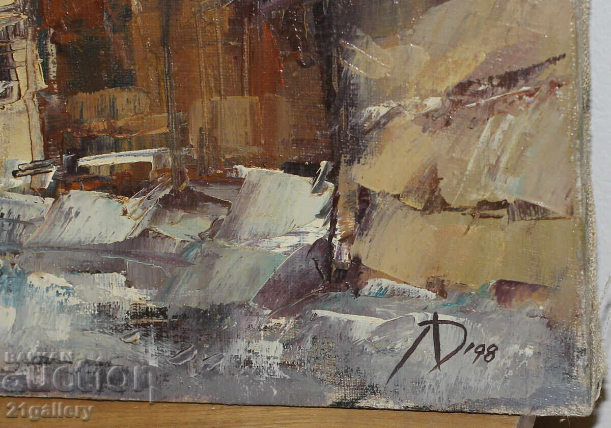 Lyubomir Doychev / Oil paints / Winter landscape with a house - 7