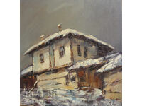 Lyubomir Doychev / Oil paints / Winter landscape with a house