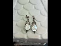 Designer silver earrings with mother-of-pearl. No. 6248