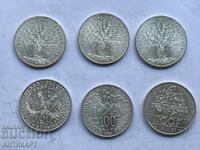 6 monede de argint 100 franci Franta 1982,83,84,85,87 argint