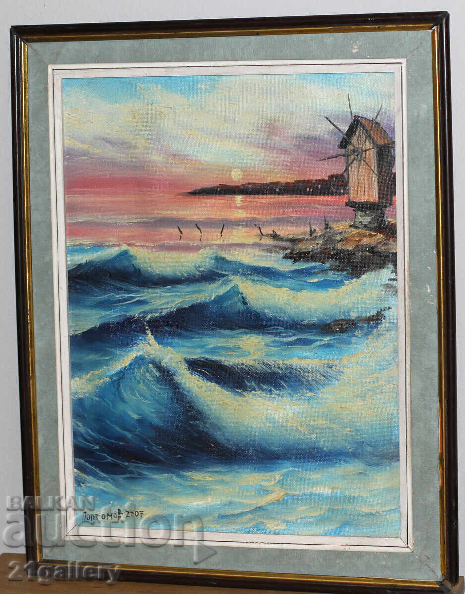 Auction Rosen Poptomov / Oil paints / Seascape / Signed Auction Rosen Poptomov / Oil paints / Seascape / Signed