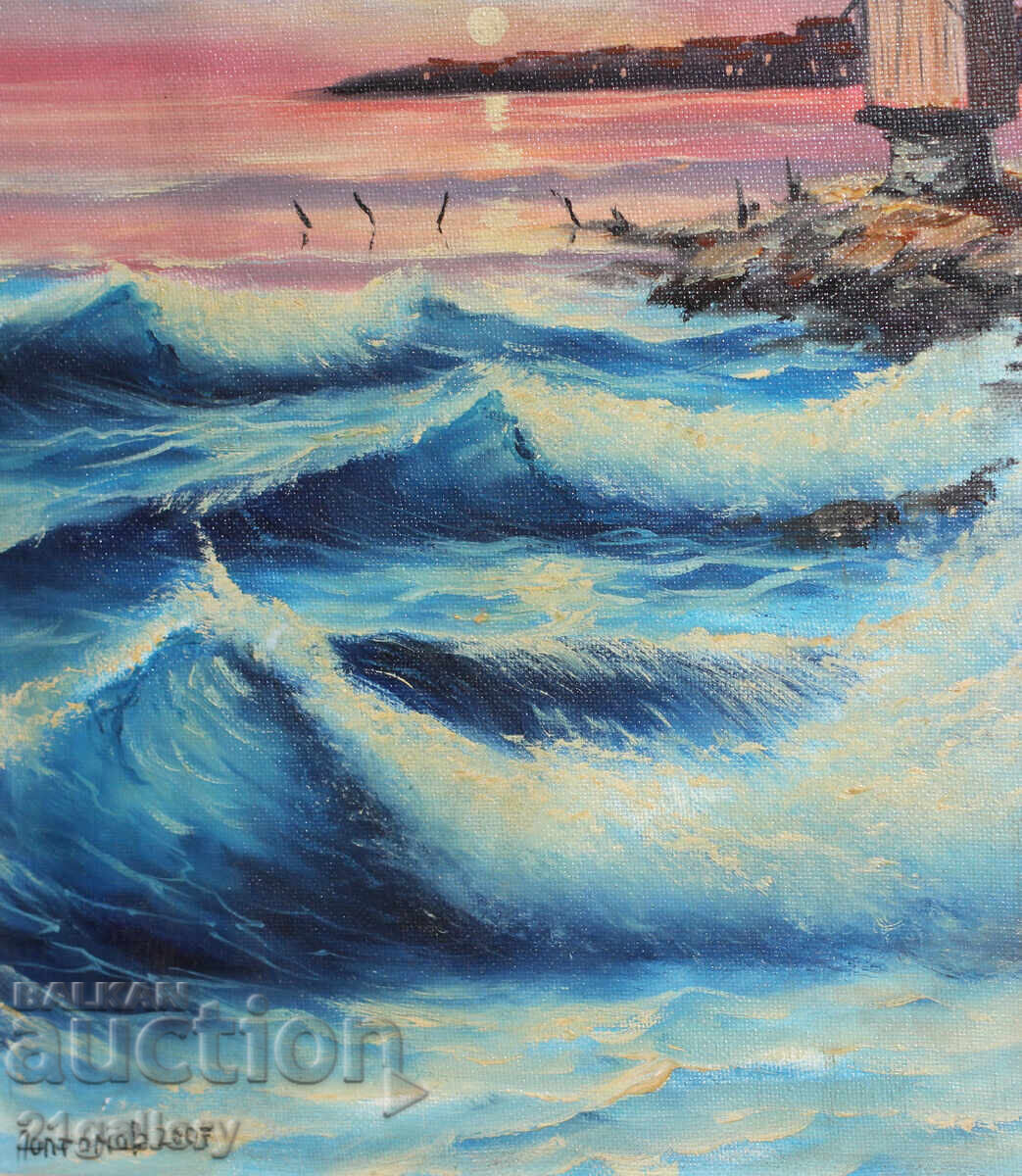 Rosen Poptomov / Oil paints / Seascape / Signed - 5 Rosen Poptomov / Oil paints / Seascape / Signed - 5