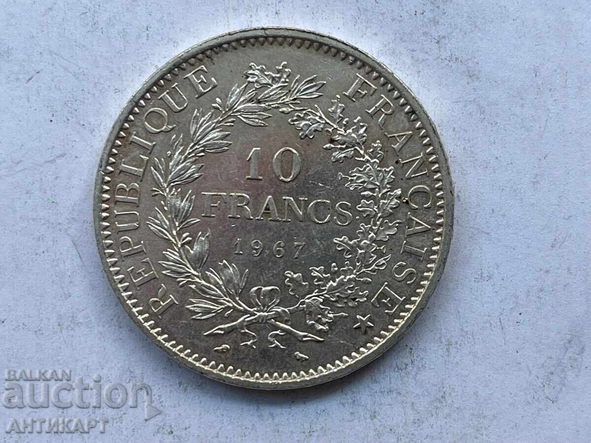 Moneda de argint #3 10 franci Franța 1967 Argint