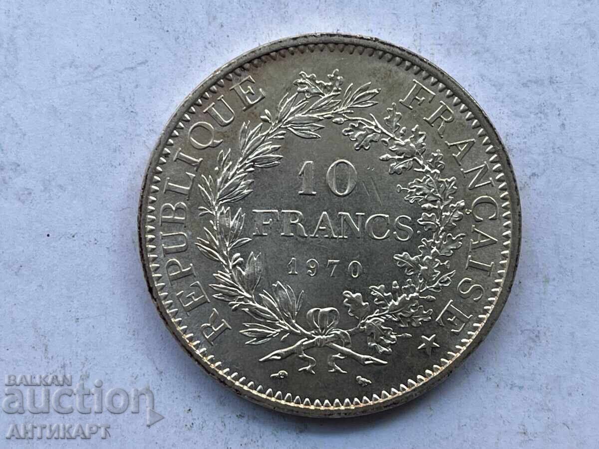 Moneda de argint #5 10 franci Franța 1970 Argint