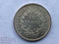 #5 silver coin 10 francs France 1970 silver