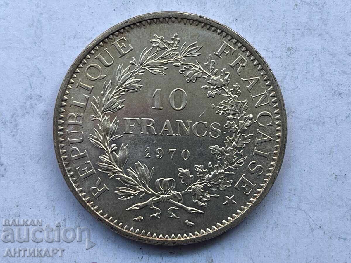 Moneda de argint #6 10 franci Franța 1970 Argint