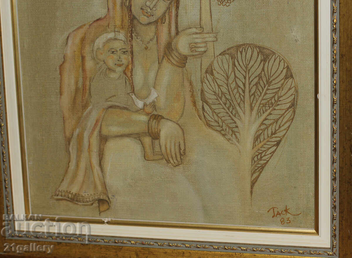 Naivety, oil paints, signed 1983. - 6 Naivety, oil paints, signed 1983. - 6