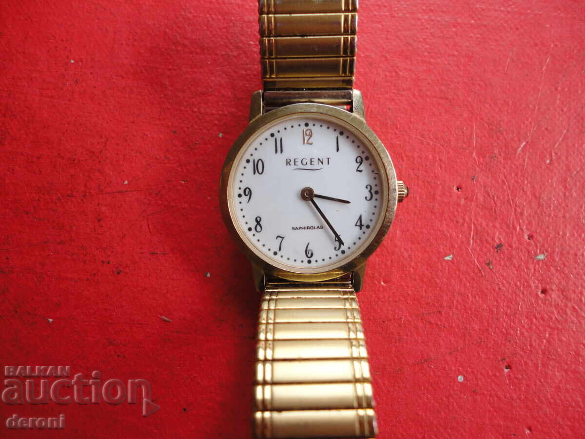 Gold-plated ladies' watch Regent Sapphire glass with price 90.00 BGN | € 46.02