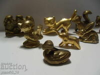 №*7794 old small metal / bronze figurines - lot - 9 pieces