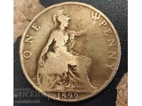 British coin, 1 penny, 1899