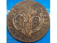 1/2 Baiocco 1784 Vatican Pius IV (Medici) 1775-1799 28mm Copper