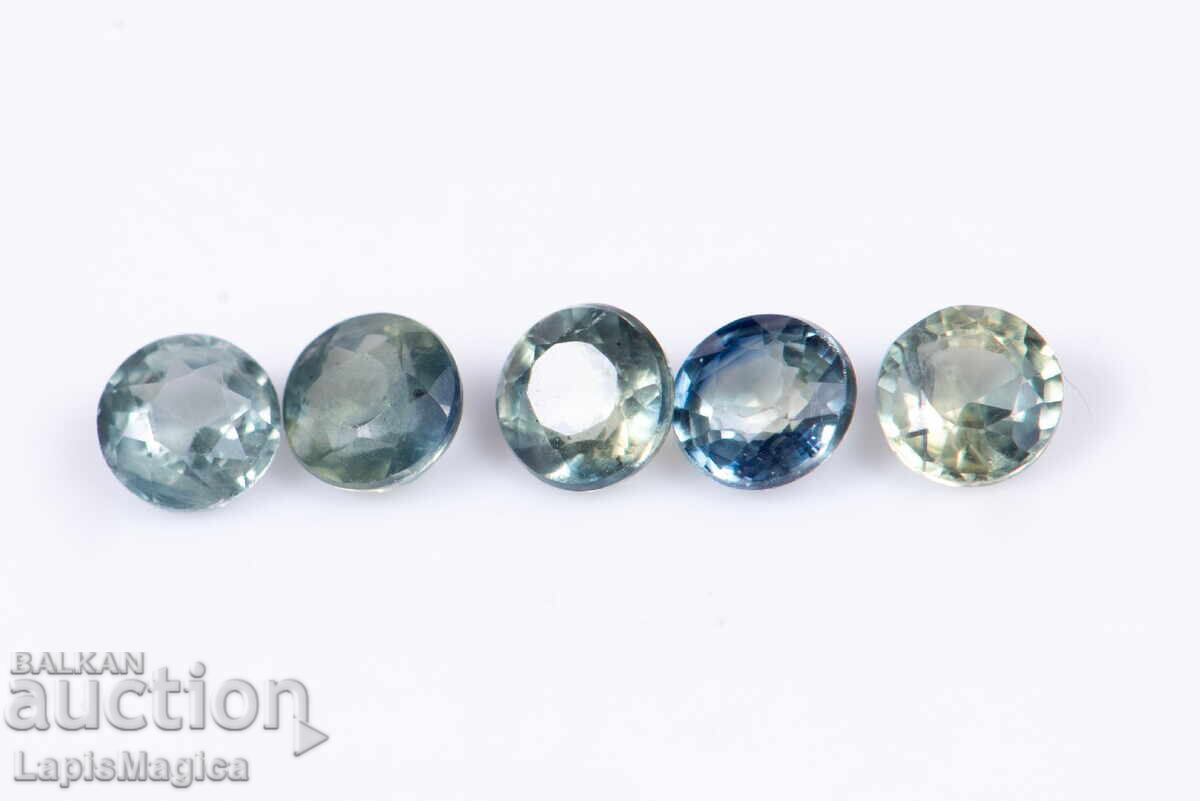 5 safir albastru-verde 0,57ct 2,6mm tăietură rotundă #11