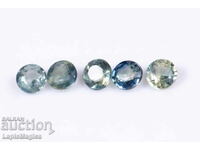 5 pieces blue-green sapphire 0.57ct 2.6mm round cut №11