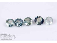 5 pieces blue-green sapphire 0.58ct 2.6mm round cut №14