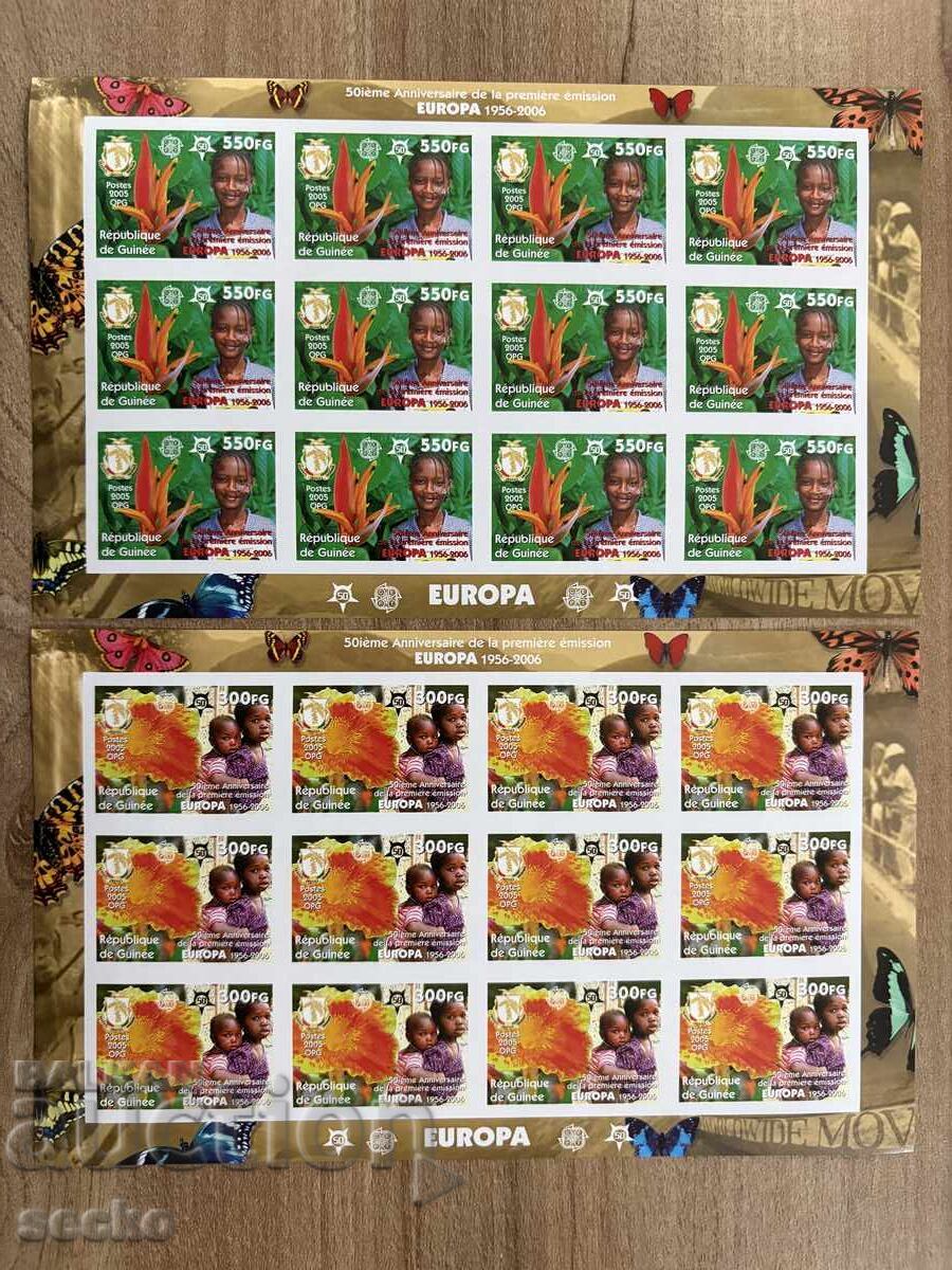 Auction 50 years of Europe - Guinea (2006) - MNH - 12 sheets, imperforate Auction 50 years of Europe - Guinea (2006) - MNH - 12 sheets, imperforate