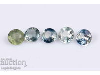 5 pieces blue-green sapphire 0.56ct 2.6mm round cut №18