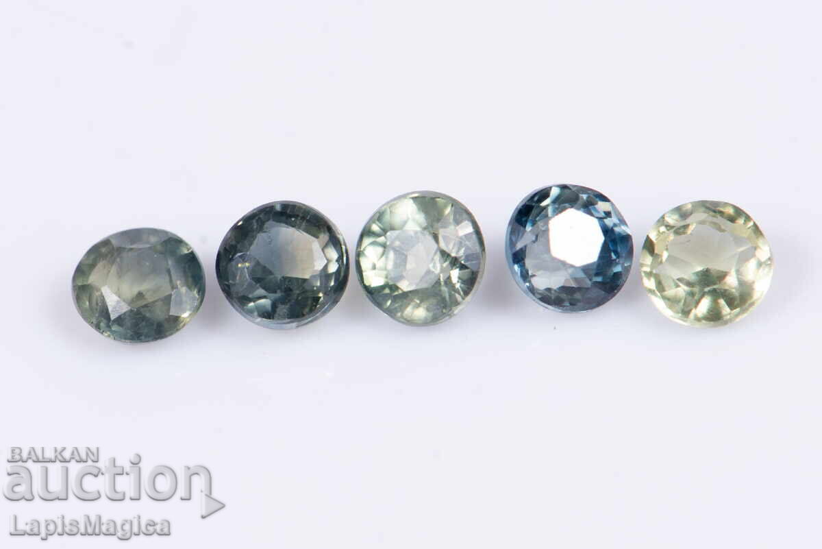 5 safir albastru-verde 0,64ct 2,6mm tăietură rotundă #20