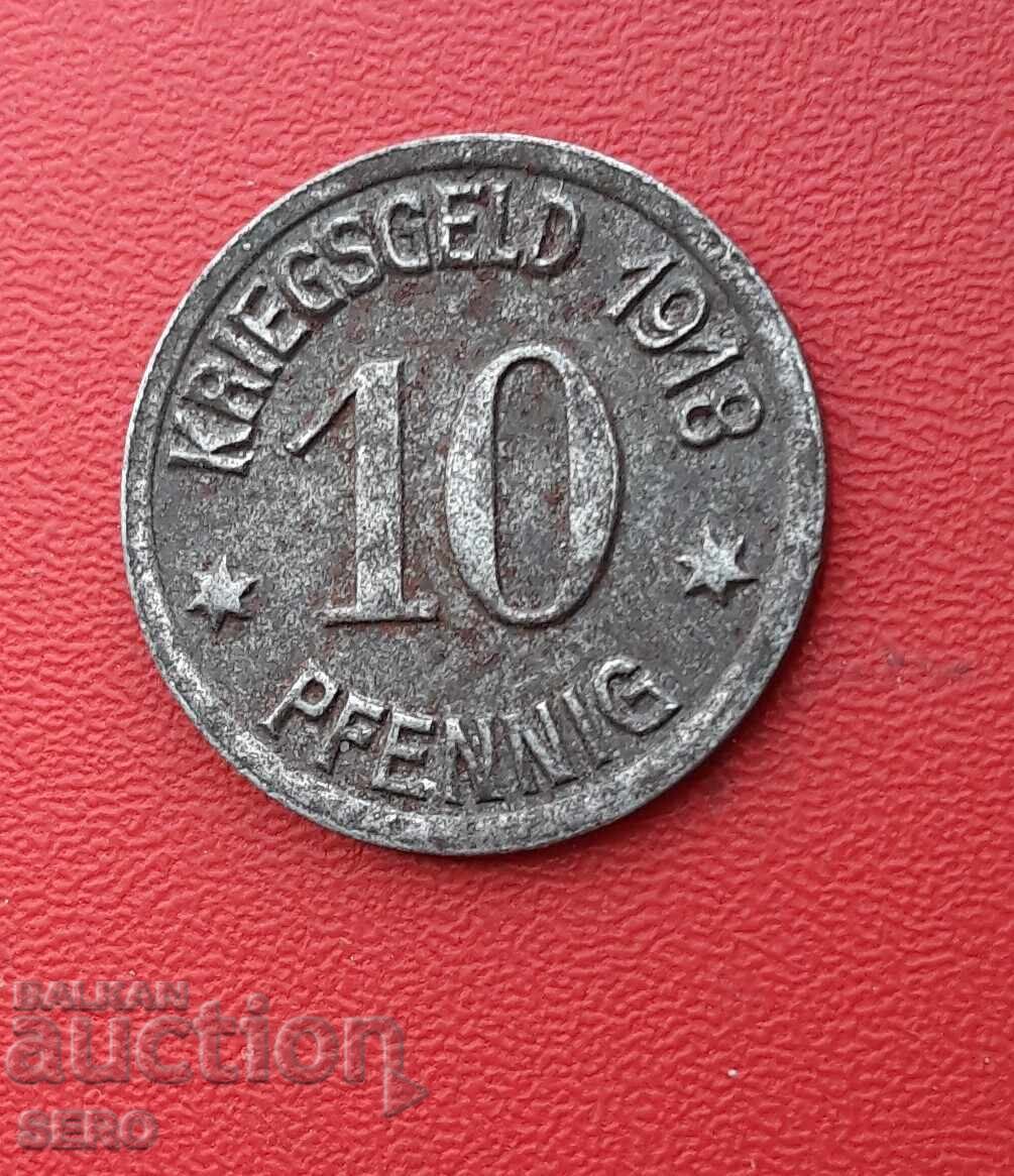 Γερμανία-Ρηνανία-Pfalz-Koblenz-10 Pfennig 1918