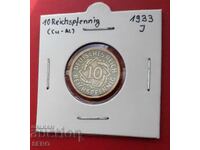 Γερμανία-10 Pfennig 1933 J-Hamburg-σπάνια