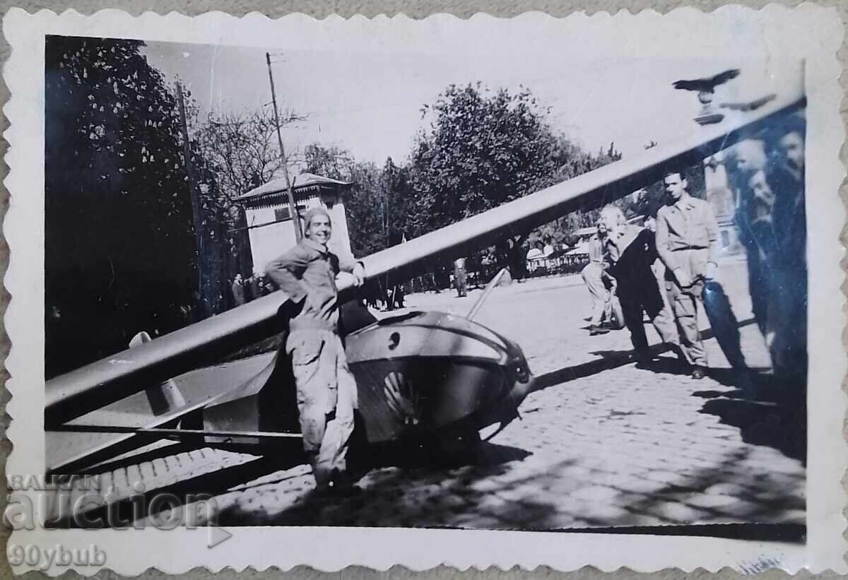 Fotografie originală 1947 avion fără motor - Orlov Most Sofia