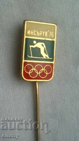 Insigna Jocurile Olimpice de iarnă Innsbruck 1976 - schi, BOK cu preț 3.53 BGN | € 1.80