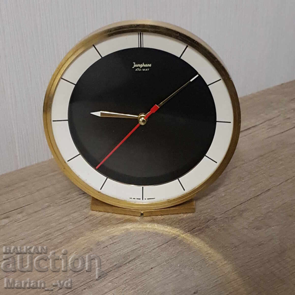 BRONZE DESK CLOCK junghans ATO- MAT