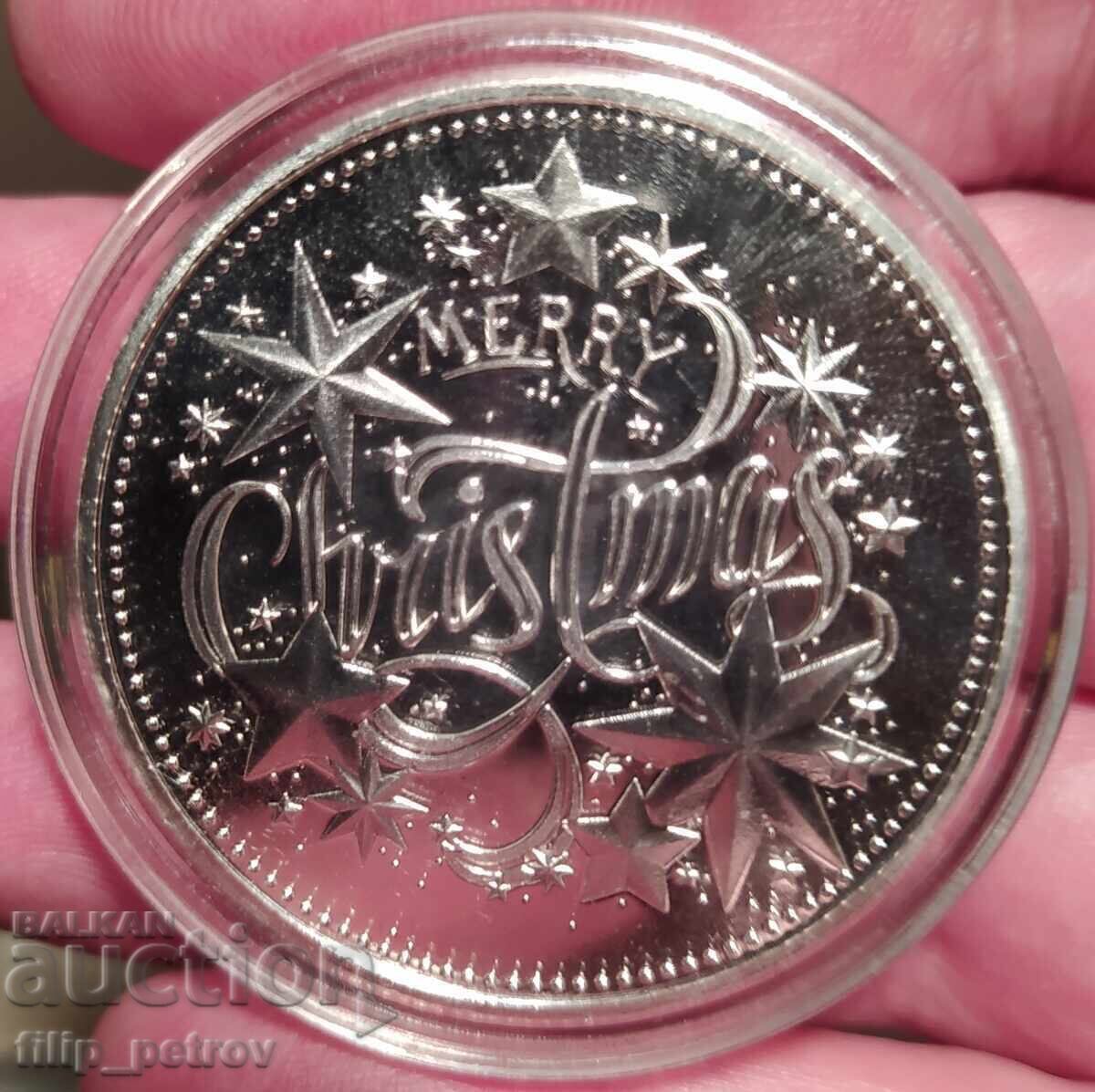 Christmas - New Year plaque in a protective capsule. - 6 Christmas - New Year plaque in a protective capsule. - 6