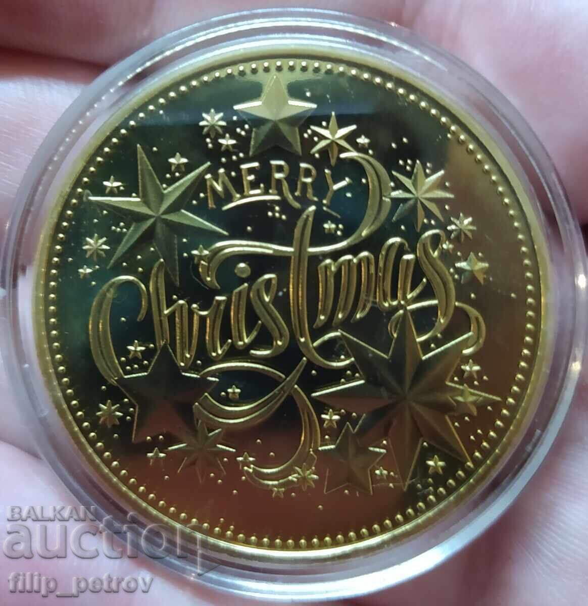 Auction  Christmas - New Year plaque in a protective capsule.