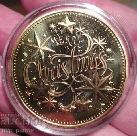 Christmas - New Year plaque in a protective capsule. - 6