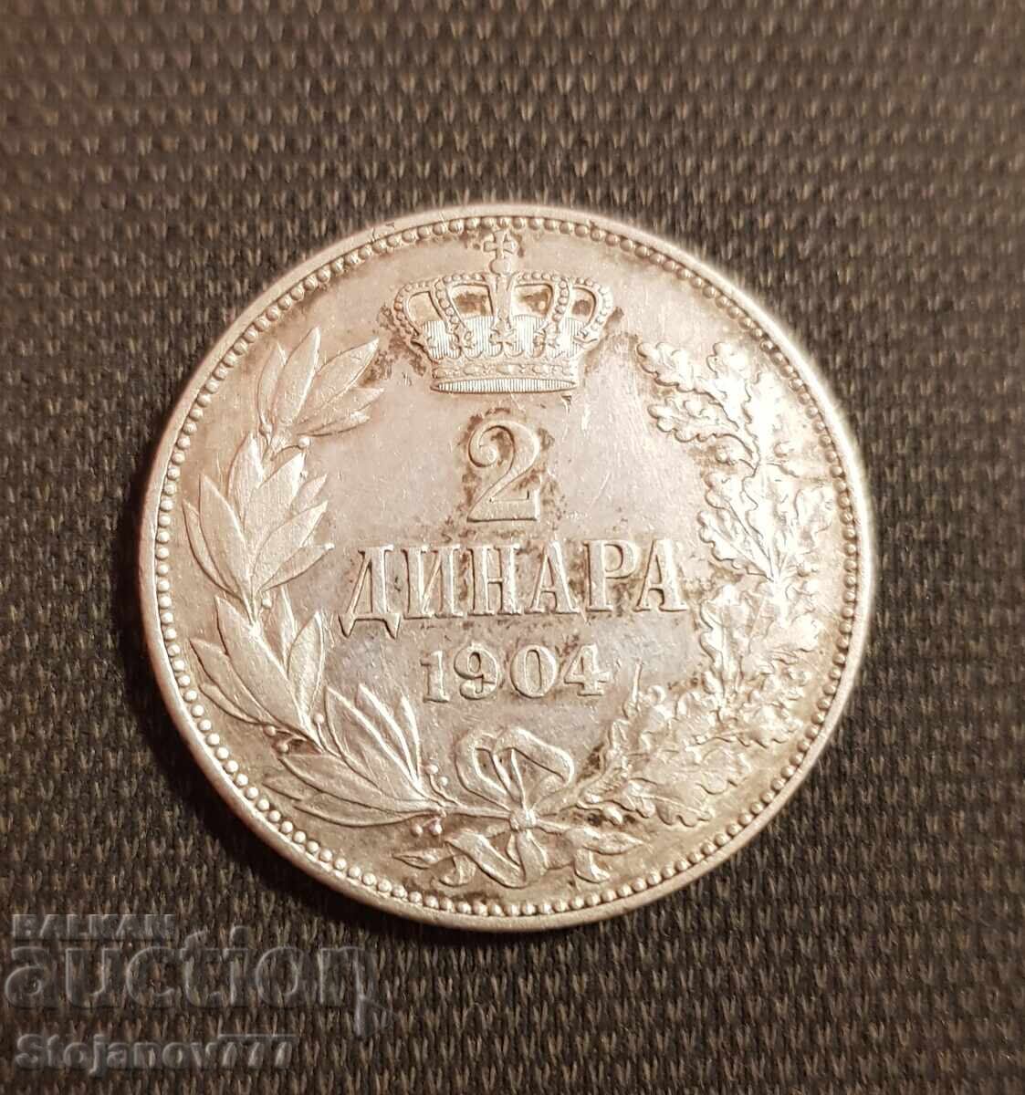 2 dinars 1904 Serbia