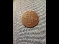 1 Guter Pfennig 1818 Toamna Germania rar