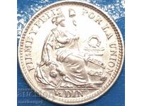 Περού 1/2 Dinero 1916 Lima Silver