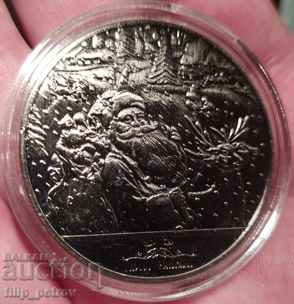 Christmas - New Year plaque in a protective capsule.