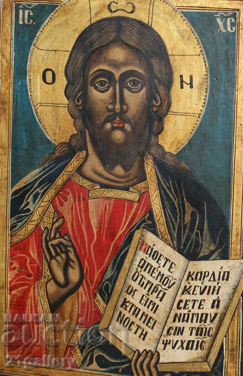 Hand-painted large icon Jesus Christ Pantocrator Hand-painted large icon Jesus Christ Pantocrator