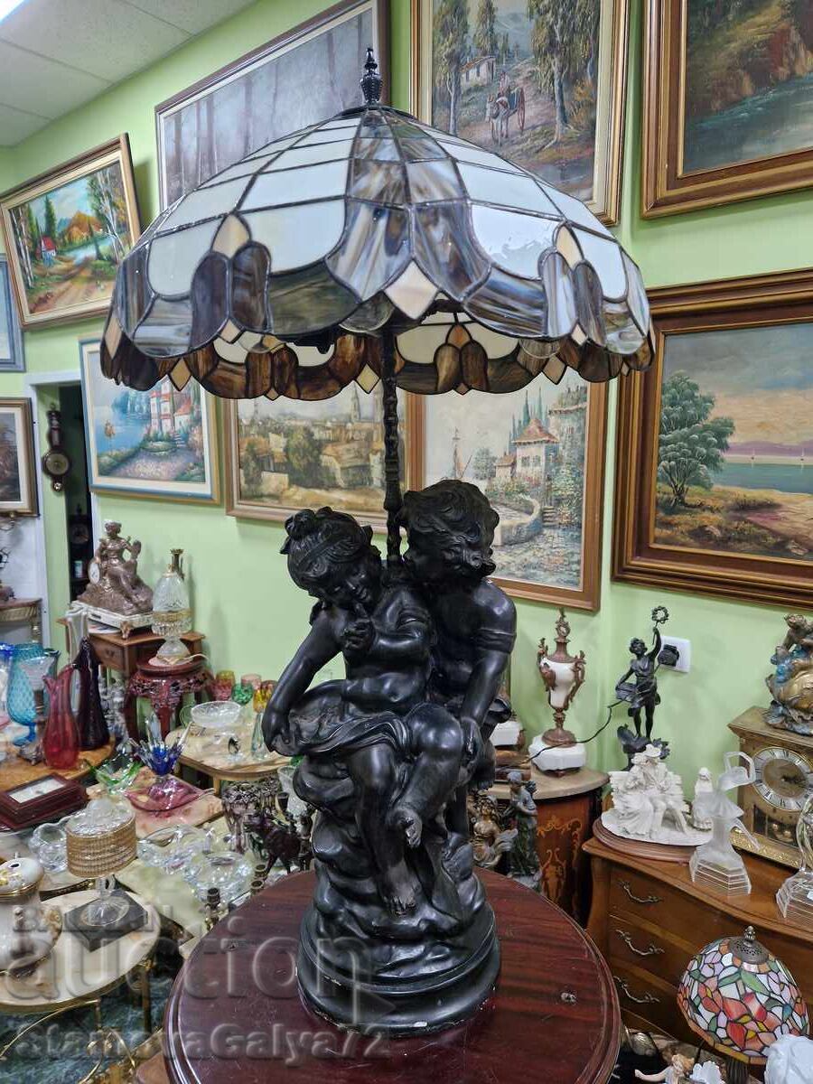 Доставка на Страхотна голяма антикварна лампа Тифани Доставка на Страхотна голяма антикварна лампа Тифани