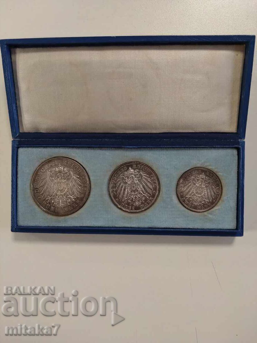 Set of silver coins 2, 3 and 5 marks 1911, Germany with price 935.00 BGN | € 478.06 Set of silver coins 2, 3 and 5 marks 1911, Germany with price 935.00 BGN | € 478.06