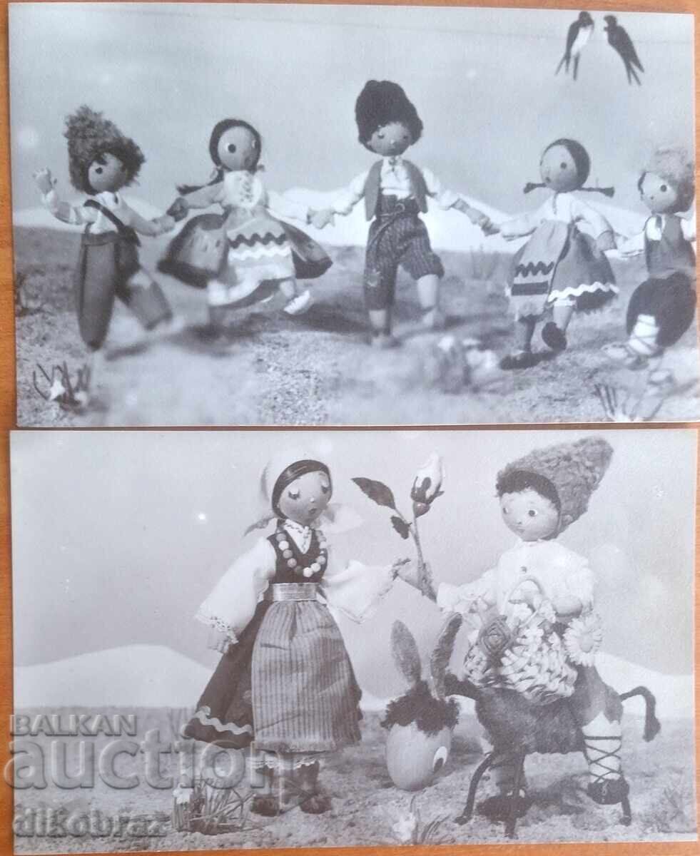 2 pieces - Mini cards - Folklore / costumes - 1960