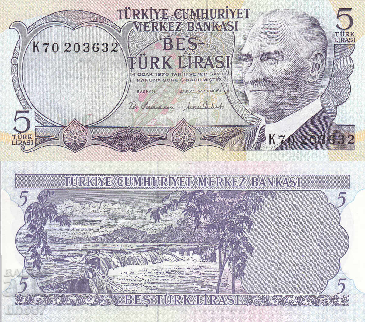 tino37- TURCIA - 5 LIRE - 1970/76 - UNC