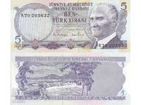 tino37- TURCIA - 5 LIRE - 1970/76 - UNC