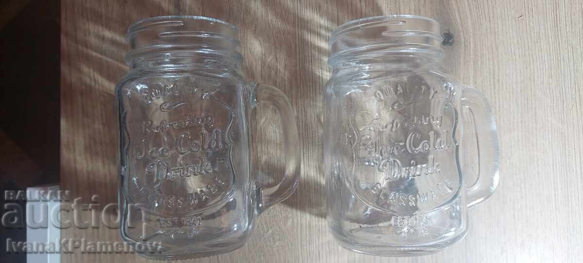 Γυάλινα βάζα δύο τεμαχίων Γυάλινα βάζα δύο τεμαχίων