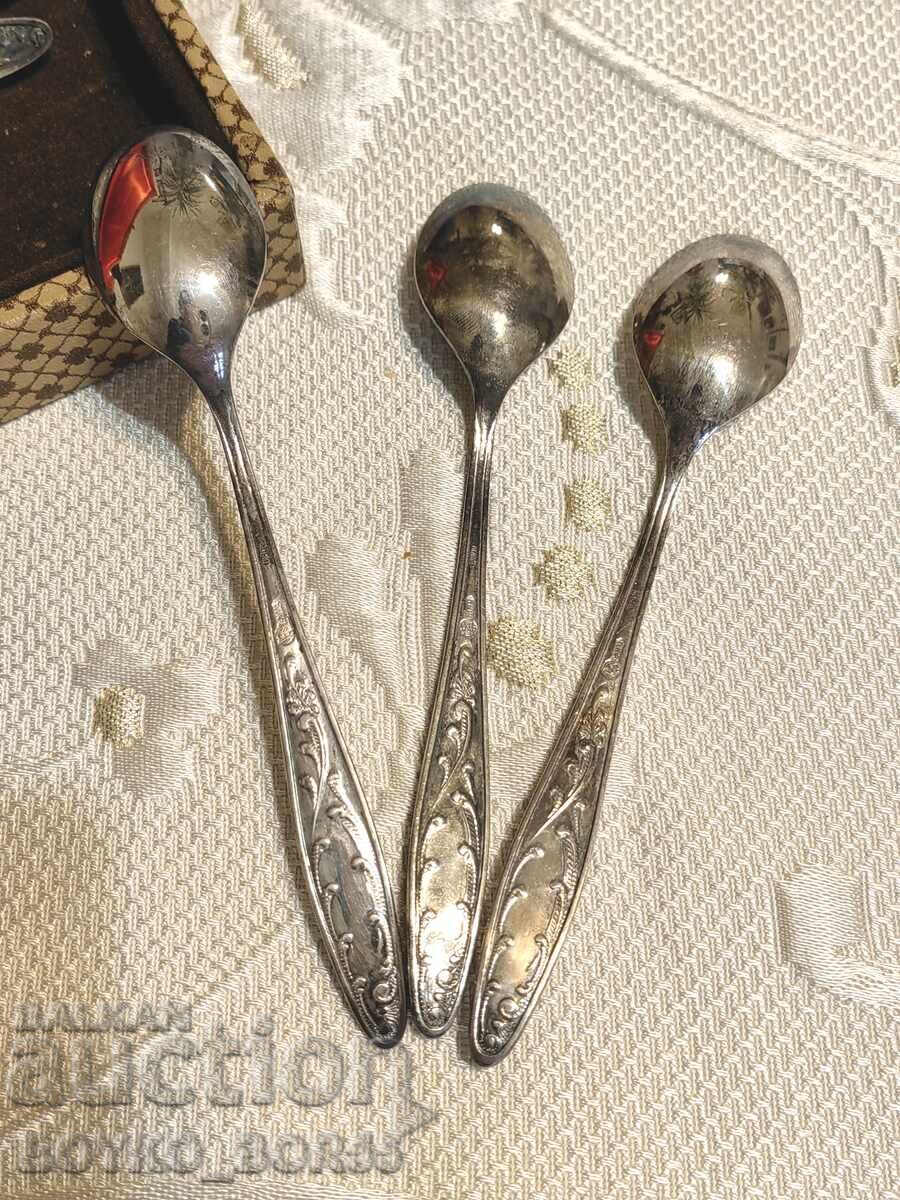 Аукцион Комплект Оригинални Руски Соц СССР Мелхиор Лъжички 1970те г Аукцион Комплект Оригинални Руски Соц СССР Мелхиор Лъжички 1970те г