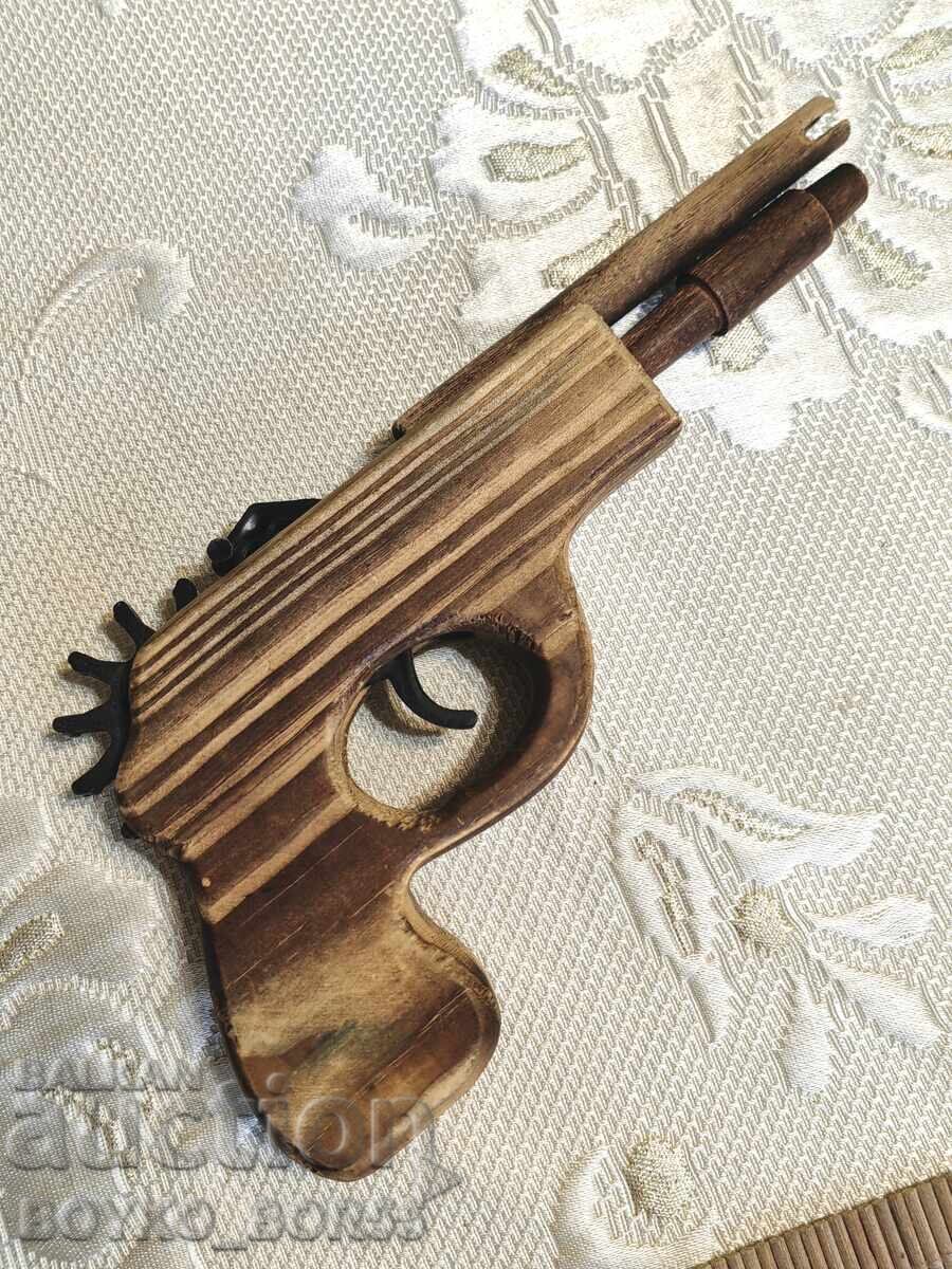 Bulgarian Children's Sot Wooden Toy Gun 1970s with price 25.00 BGN | € 12.78 Bulgarian Children's Sot Wooden Toy Gun 1970s with price 25.00 BGN | € 12.78