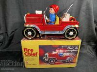 OLD RETRO SOC CHINA TIN TOY FIRE ENGINE