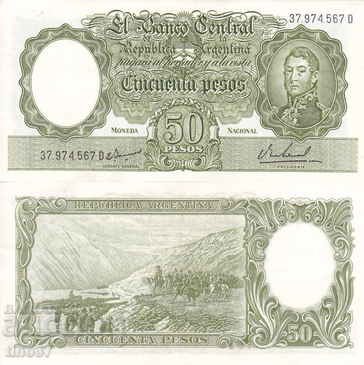 tino37- ARGENTINA - 50 PESOS - 1969 - XF