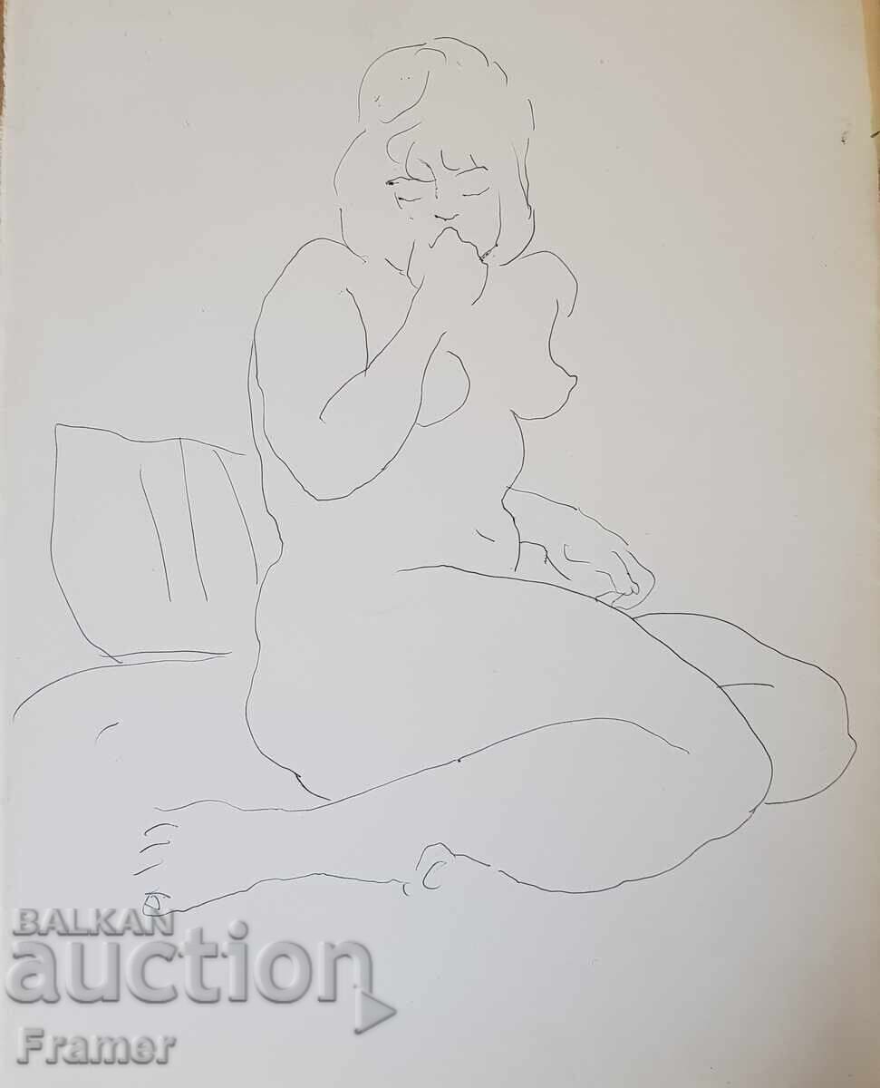 Stoyan Venev (1904-1989) Nude drawing from the 1970s with price 785.00 BGN | € 401.36 Stoyan Venev (1904-1989) Nude drawing from the 1970s with price 785.00 BGN | € 401.36