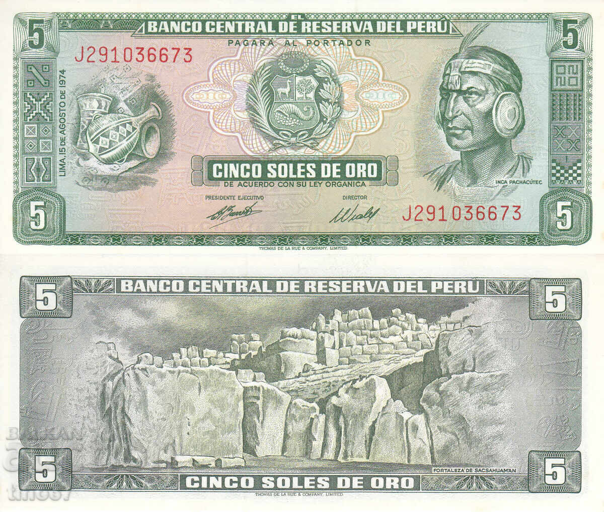 tino37- PERU - 5 SOLES DE ORO - 1974 - UNC