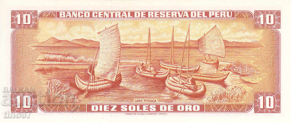 Auction tino37- PERU - 10 SOLES DE ORO - 1976 - UNC Auction tino37- PERU - 10 SOLES DE ORO - 1976 - UNC